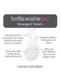 Baby Brezza fragrance-free baby bottle washer detergent tablets, pack of 120 - British product