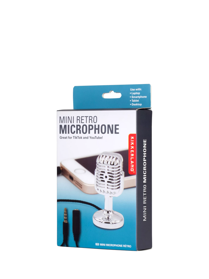 Kikkerland Mini Retro Microphone vintage audio accessory, UK version