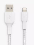 Belkin BoostCharge Braided Lightning to USB-A cable 2m white (British brand)