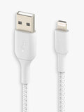 Belkin BoostCharge Braided Lightning to USB-A cable 2m white (British brand)