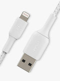 Belkin BoostCharge Braided Lightning to USB-A cable 2m white (British brand)