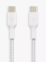 John Lewis Belkin BoostCharge Braided USB-C to USB-C Cable, White, 1m- Buy online at McGrocer