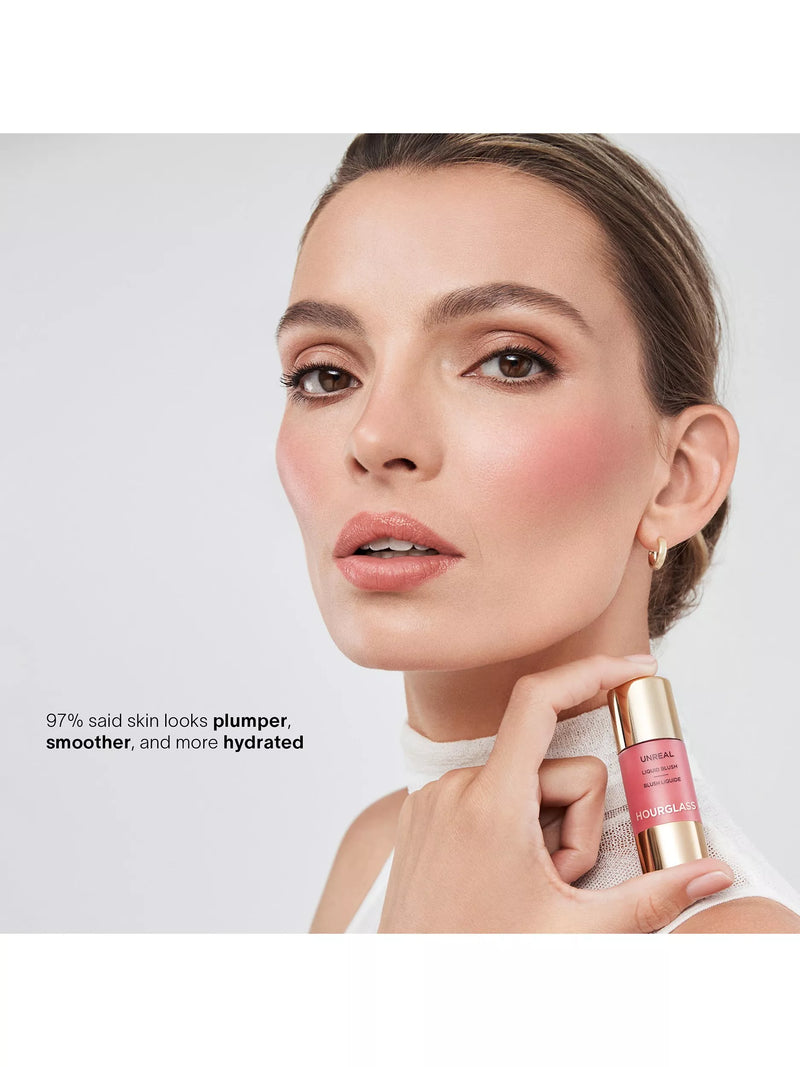 Hourglass liquid blush infused with hyaluronic acid for buildable colour, UK version