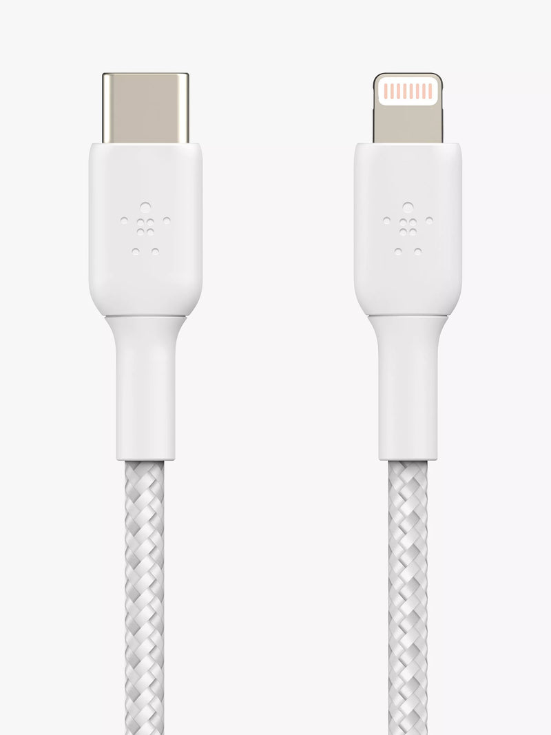 Belkin BoostCharge braided Lightning cable 1m white, UK version