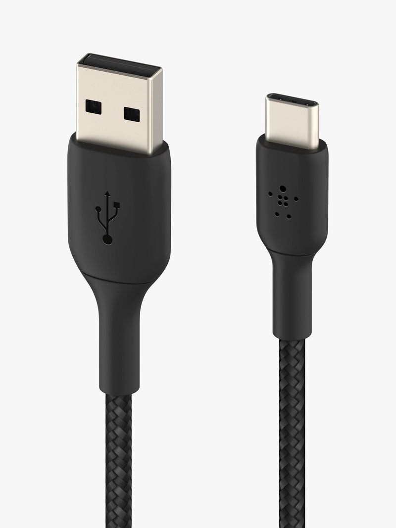 Belkin braided USB-A to USB-C cable 1m Black, UK version