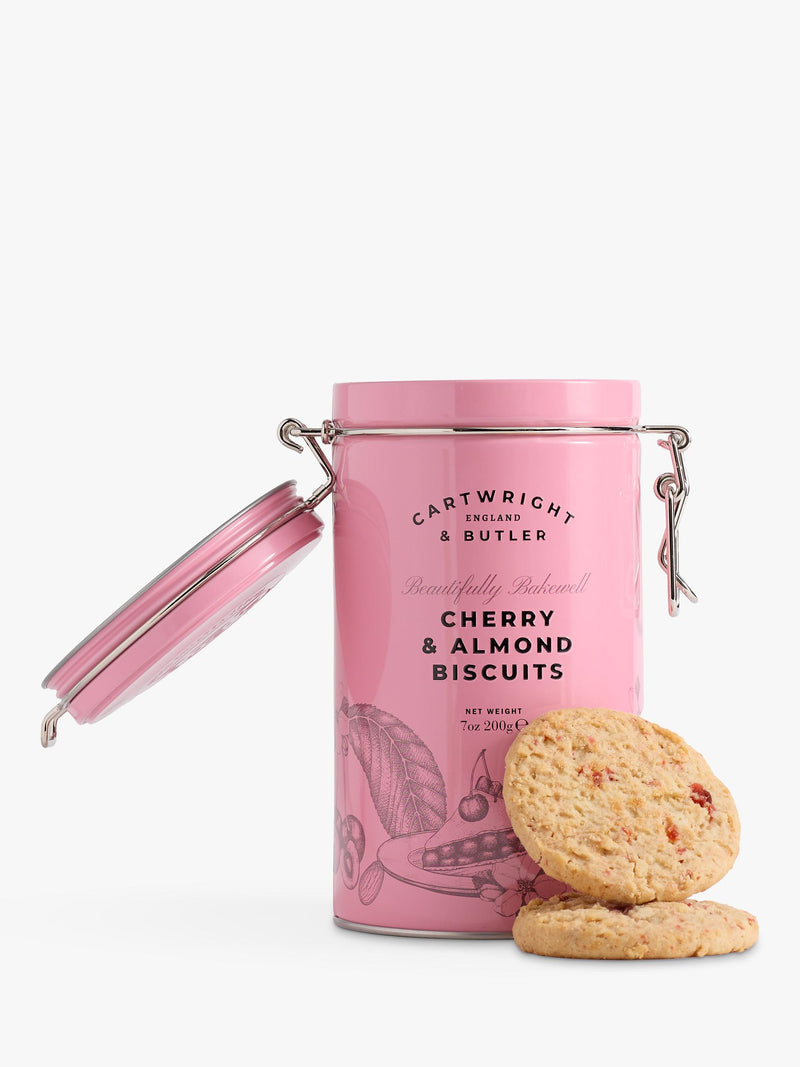 Cartwright & Butler Cherry & Almond Biscuits 200g tin - British product