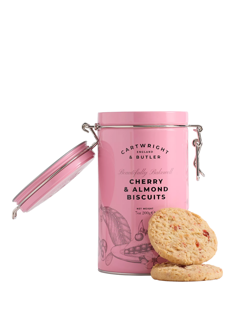 Cartwright & Butler Cherry & Almond Biscuits 200g tin - British product