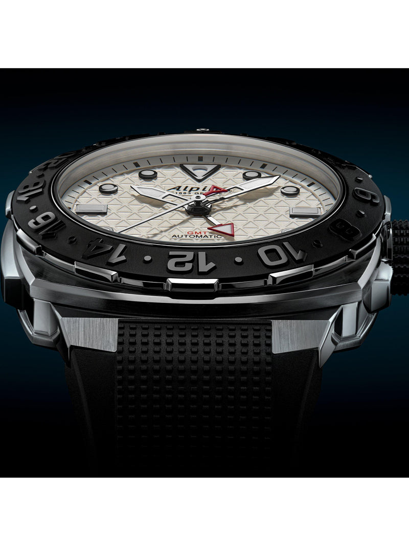 Alpina Seastrong Diver Extreme automatic GMT watch black rubber strap - British product