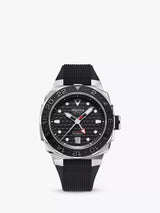 John Lewis Alpina Men's Seastrong Diver Extreme Automatic GMT Rubber Strap Watch, Black- Buy online at McGrocer
