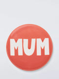 John Lewis stoneware coaster 'Mum' pink 10cm - British product