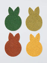 John Lewis John Lewis Beaded Rabbit Coasters Round Easter Set of 4- Buy online at McGrocer