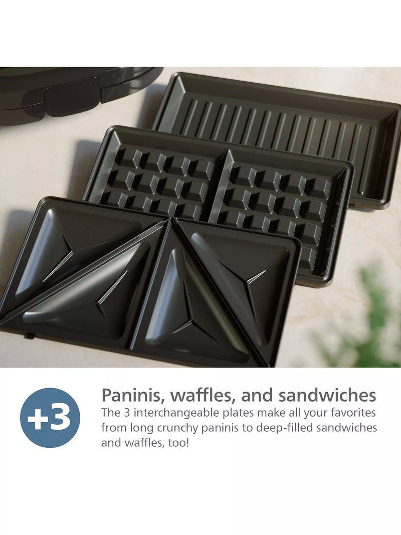 Philips 5000 Series sandwich maker black and silver, imported from the UK