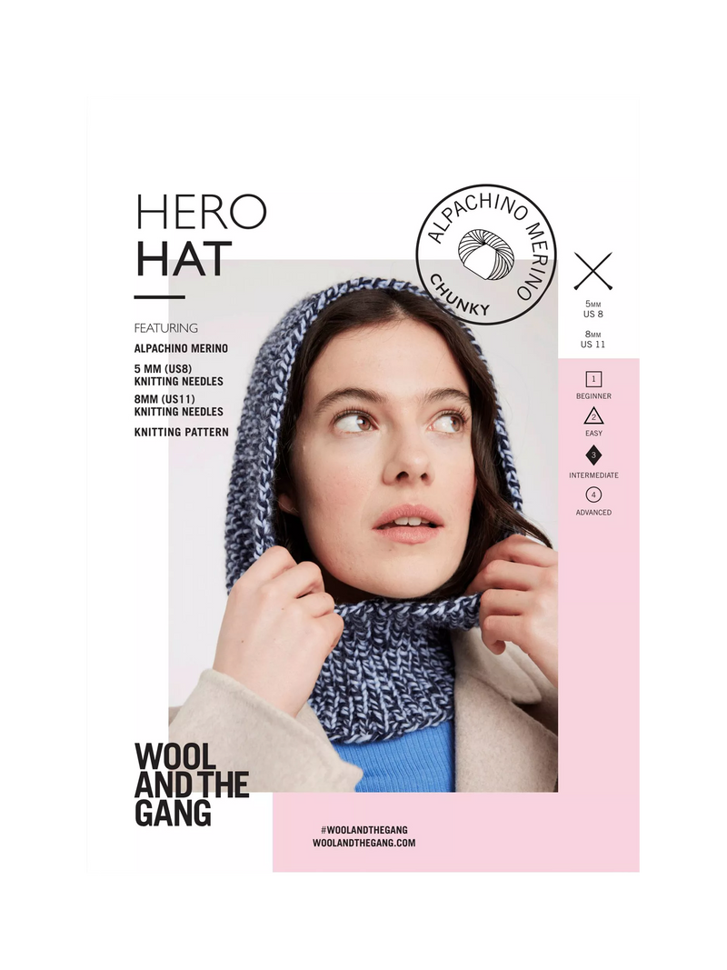 Wool And The Gang Hero Hat knitting pattern - British product