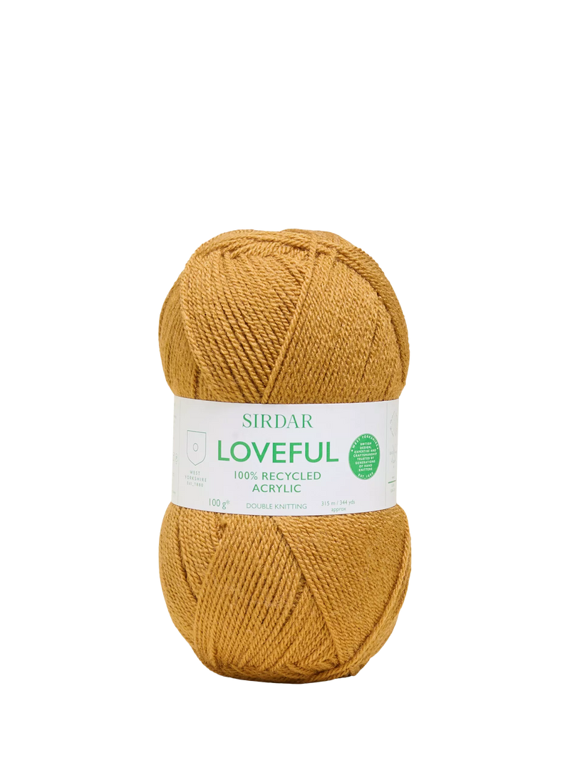 Sirdar Loveful Recyled Acrylic DK Knitting Yarn, Ochre