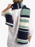 Wool Couture garter stripe scarf knitting kit (British brand)