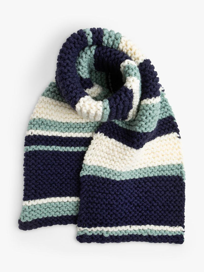 Wool Couture garter stripe scarf knitting kit (British brand)