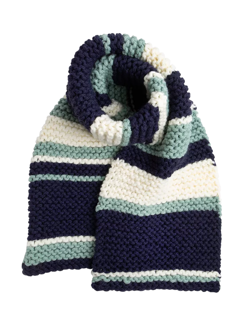 Wool Couture garter stripe scarf knitting kit (British brand)