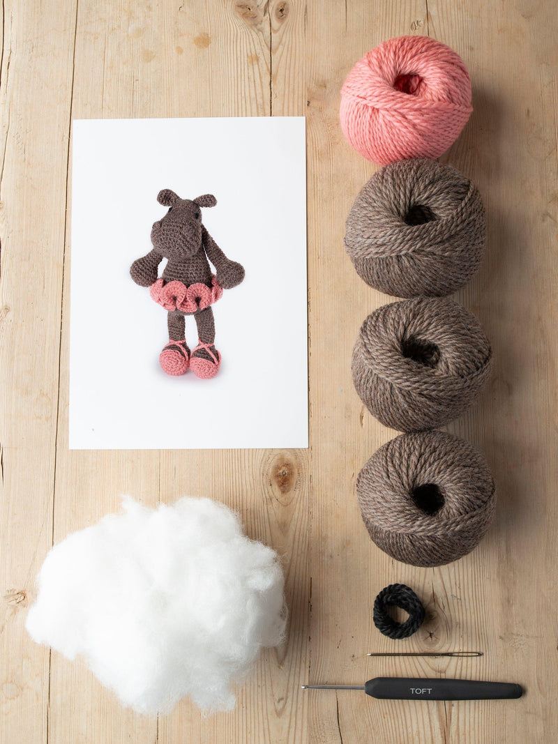 TOFT Ballerina Hippo crochet kit, imported from the UK