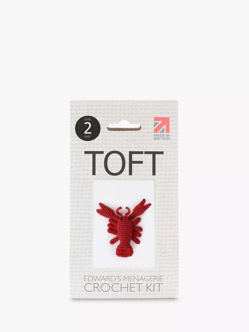 TOFT Mini Jordan Lobster crochet kit with wool (British brand)