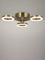 John Lewis John Lewis Boyd LED 3 Arm Semi Flush Ceiling Light, Brass, 44cm Diameter- Buy online at McGrocer
