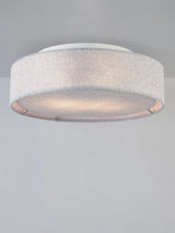 John Lewis John Lewis Samantha Linen Semi Flush Ceiling Light, Grey- Buy online at McGrocer