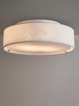 John Lewis John Lewis Samantha Linen Flush Ceiling Light, White- Buy online at McGrocer
