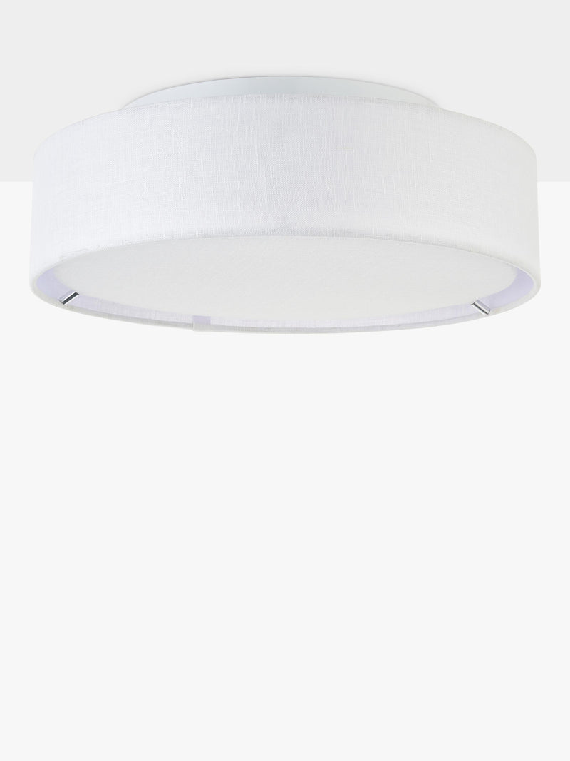 John Lewis linen flush ceiling light white 32.5cm - British product
