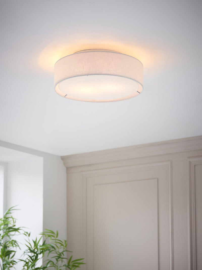 John Lewis linen flush ceiling light white 32.5cm - British product