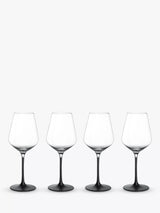 John Lewis Villeroy & Boch Manufacture Rock White Wine Glass Set of 4, 120ml, Clear/Black- Buy online at McGrocer