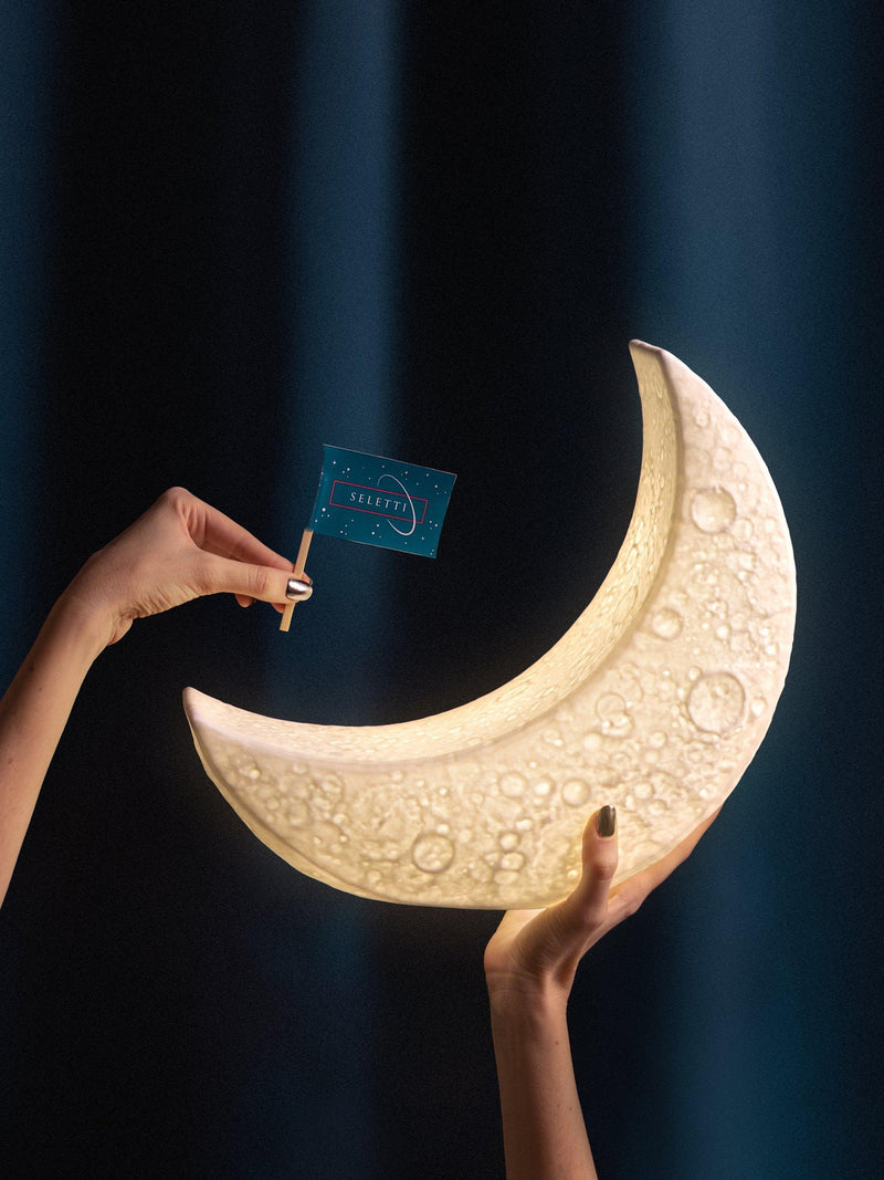 Seletti Moon table lamp in frosted porcelain, imported from the UK