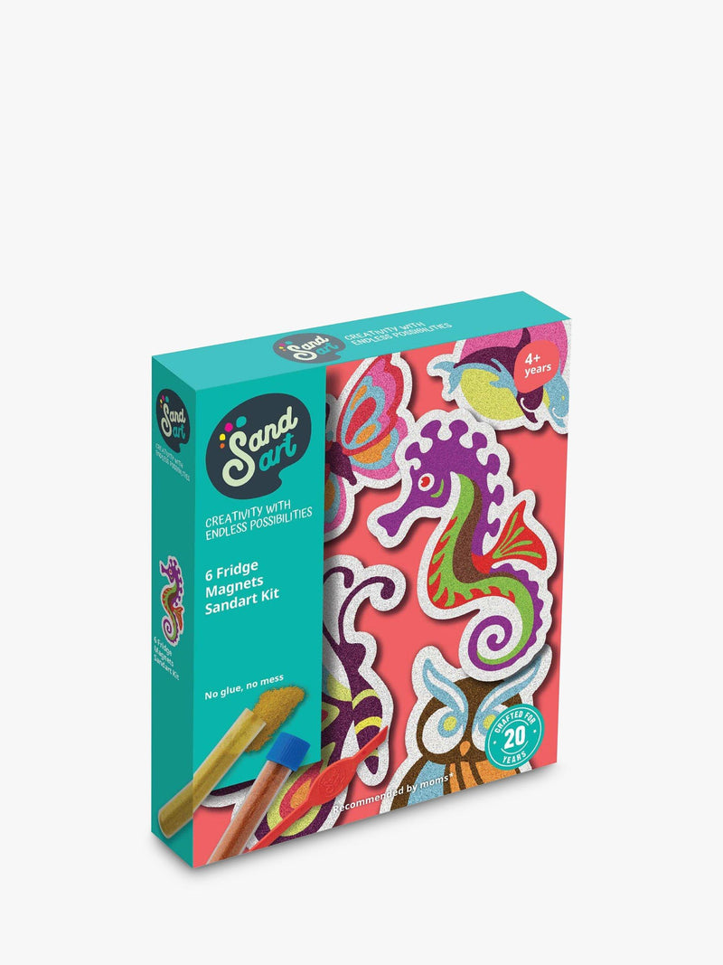 DIY Sand Art Fridge Magnets Craft Kit with 6 Magnets and 10 Tubes of Sand