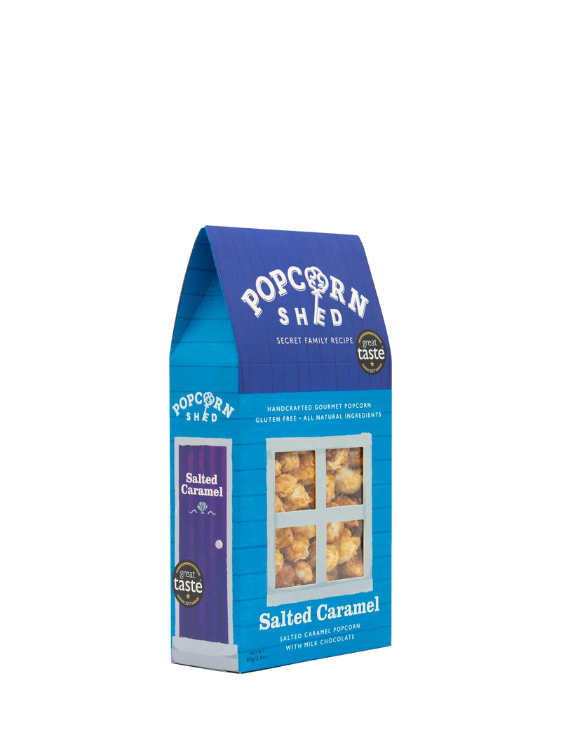 Popcorn Shed sea salt caramel popcorn 80g, imported from the UK