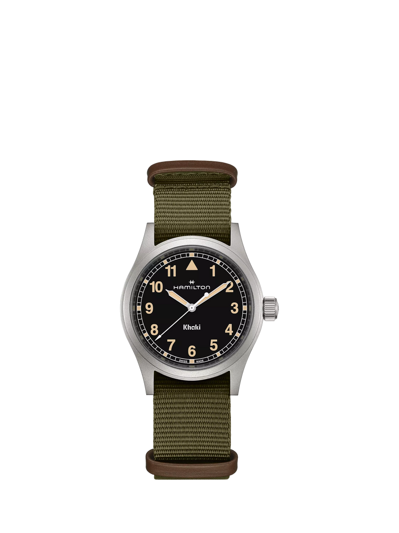 Hamilton Khaki Field Quartz watch with fabric strap (British brand)