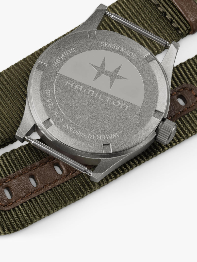 Hamilton Khaki Field Quartz watch with fabric strap (British brand)