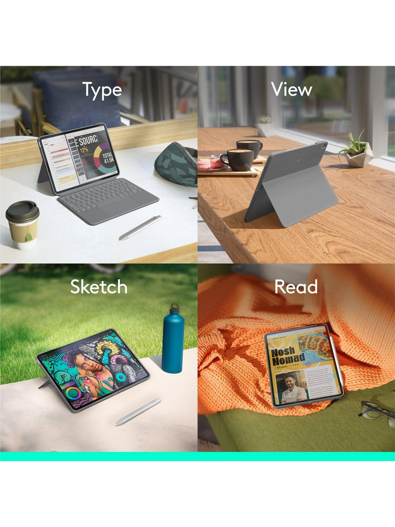 Logitech Combo Touch backlit keyboard cover for iPad Air 11 (British brand)