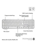 Logitech wireless keyboard MX Keys S for Mac Pale Grey (British brand)