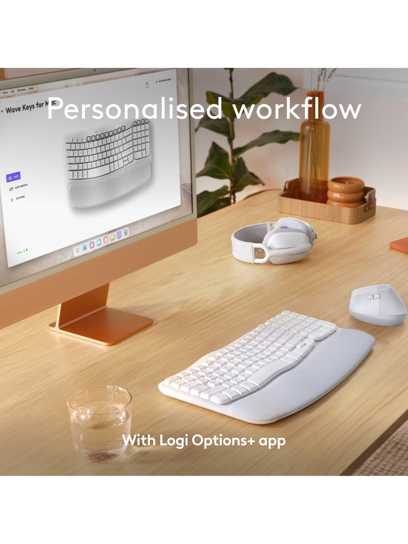 Logitech wireless ergonomic keyboard for Mac pale grey, imported from the UK