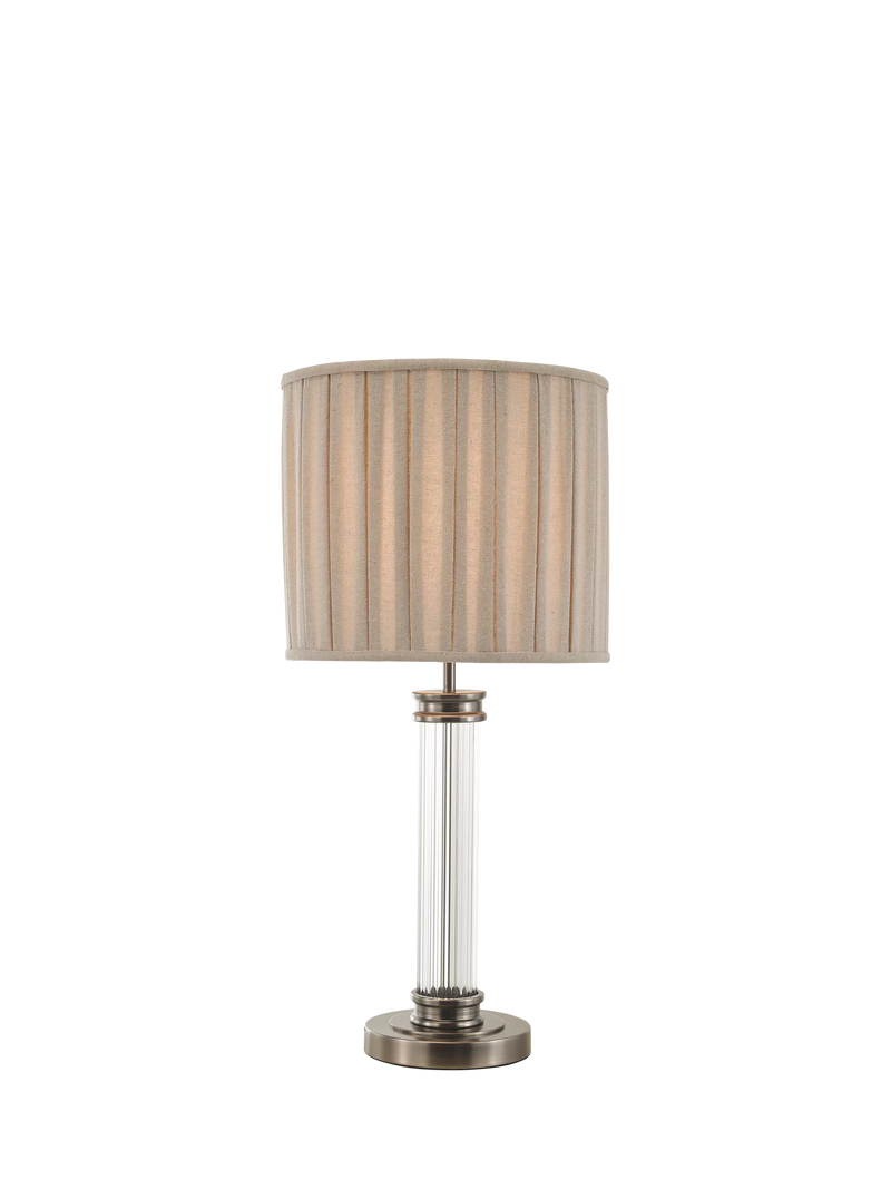 John Lewis Gatsby rib glass table lamp pewter (British brand)