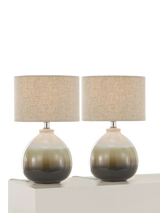 John Lewis John Lewis Martha Small Duo Table Lamp, Cocoa- Buy online at McGrocer