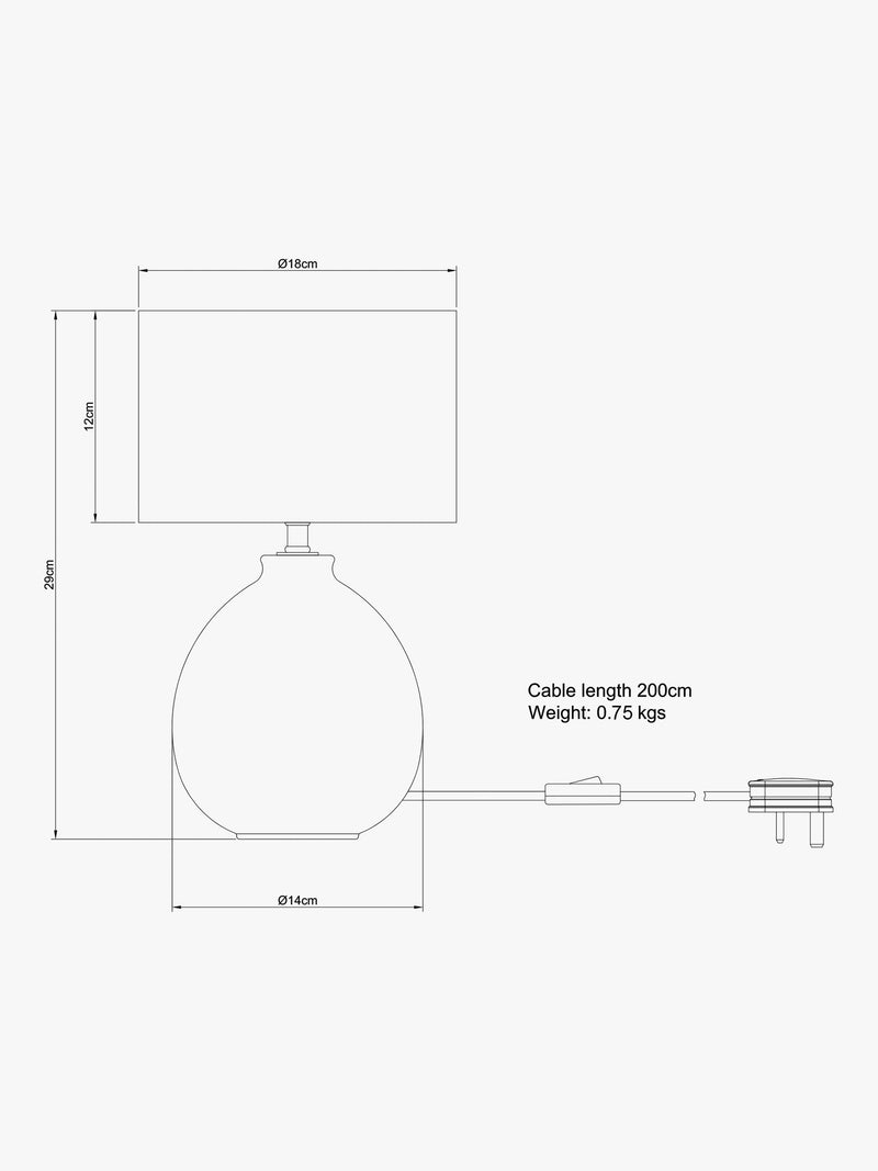 John Lewis Martha small duo table lamp set, imported from the UK