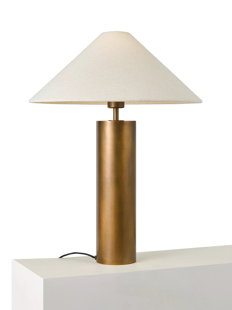 John Lewis column table lamp patina brass, UK version