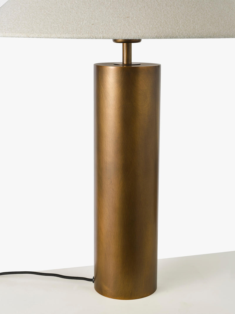 John Lewis column table lamp patina brass, UK version