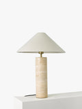 John Lewis Travertine Column Table Lamp brass finish imported from the UK