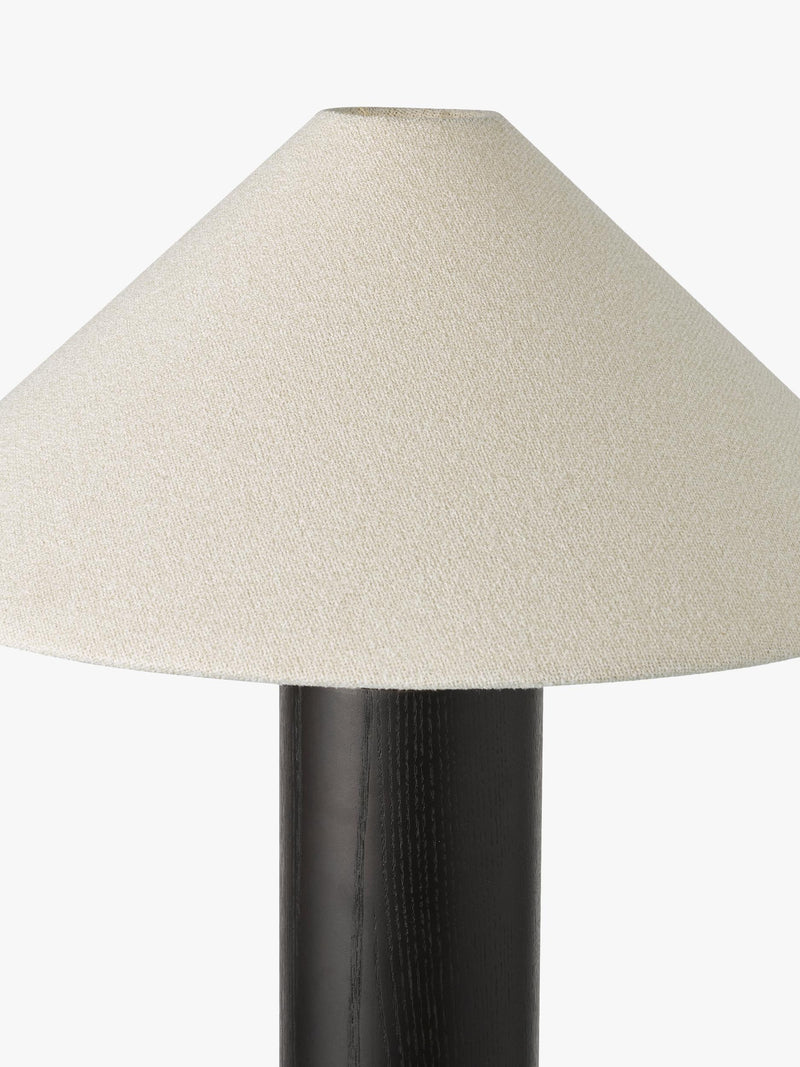 John Lewis walnut column table lamp black H56cm (British brand)