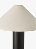 John Lewis walnut column table lamp black H56cm (British brand)