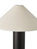 John Lewis walnut column table lamp black H56cm (British brand)