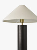 John Lewis walnut column table lamp black H56cm (British brand)