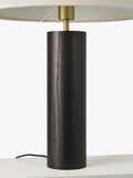John Lewis walnut column table lamp black H56cm (British brand)