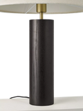 John Lewis walnut column table lamp black H56cm (British brand)