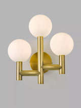 John Lewis John Lewis Modern 3 Arm Wall Light, Matt Gold- Buy online at McGrocer